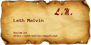 Leth Malvin névjegykártya